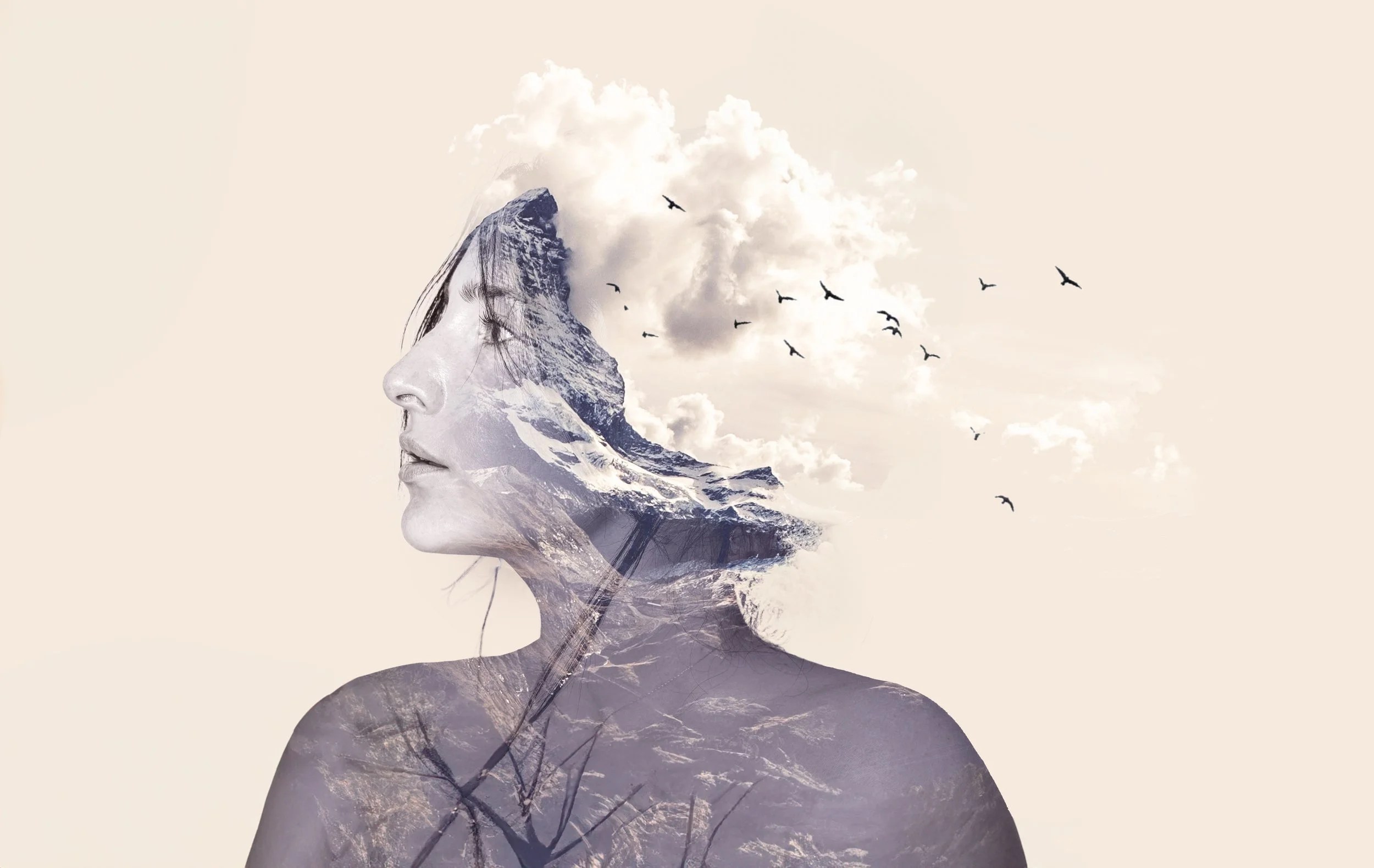 Portret Double exposure